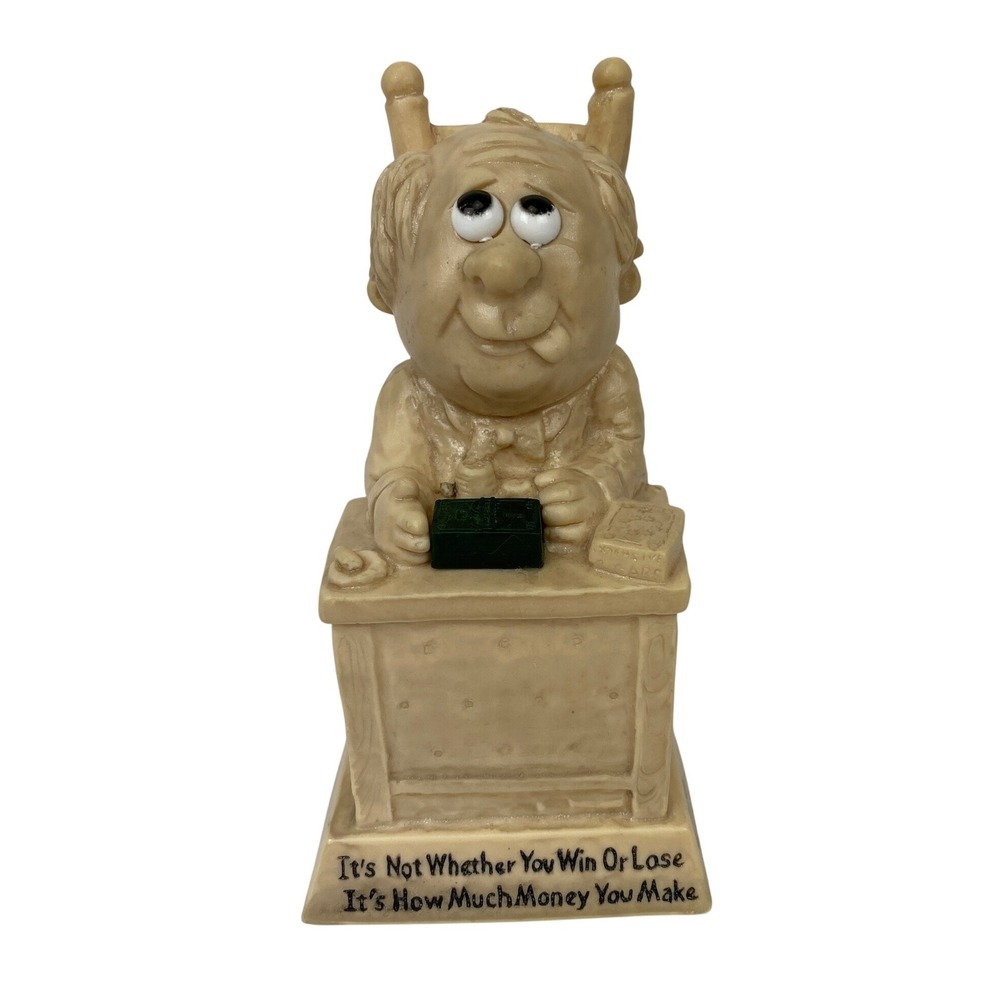 V. & R. Berrie Figurine‎ Funny Banker Statue Money Decor Office Gift 1970